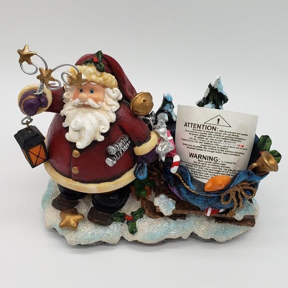 Decorative Christmas Resin Santa Claus Votive or Tealight Candle Holder - Picture 2 of 11